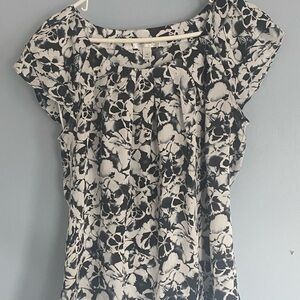 Floral Black and White Women's Top